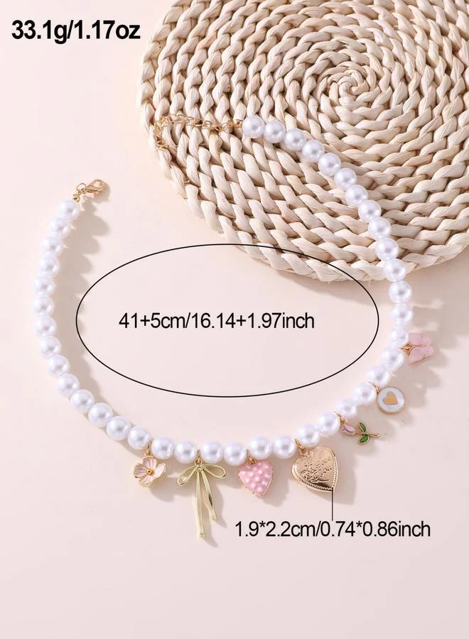 Take Two  Pearl Beaded Necklace with Charm Pendants for Women | Best Price UAE